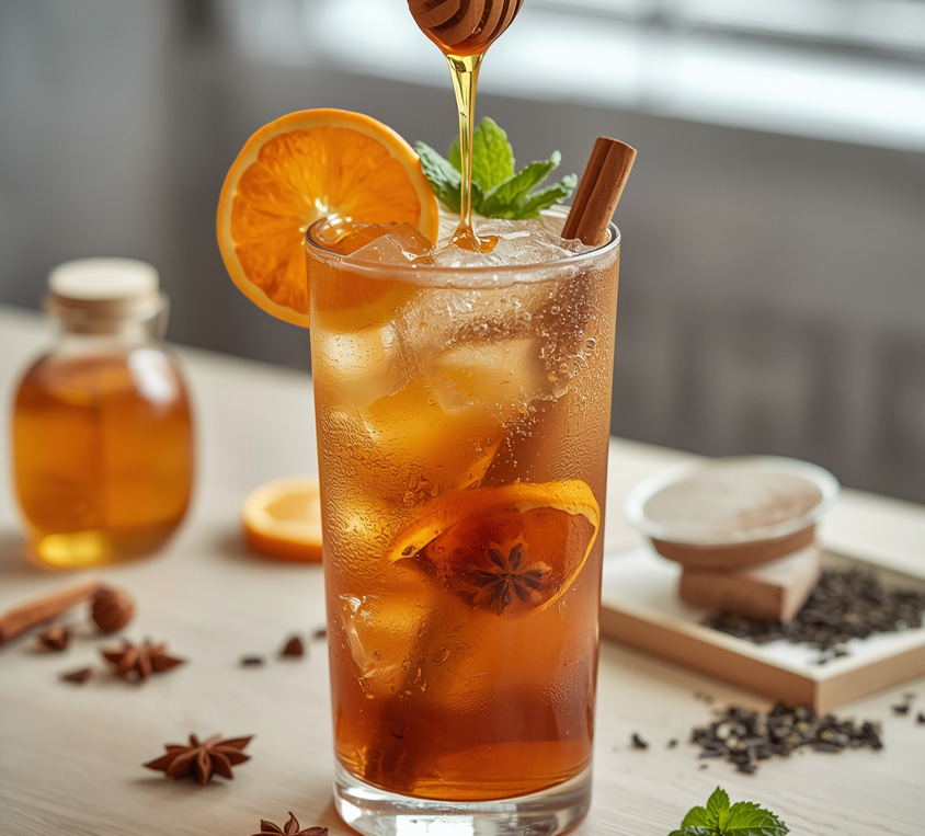 Tippy Earl Grey Leo Tea podana z pomarańczą i miodem